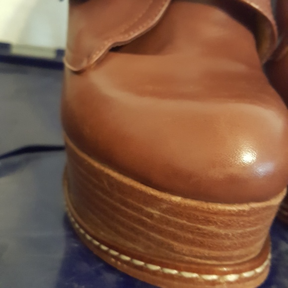 NEW GiampaoloViozzi camel leather platform booties - Picture 8 of 8